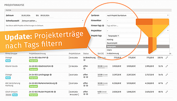 ProSonata News: neue Filter der Umsatzanalyse und optimierte Funktionen