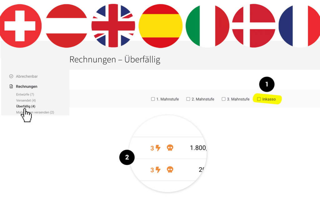 Moco symbolbild inlkasso in 7 Ländern