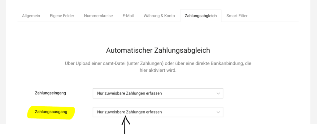 moco screen Automatischer Zahlungsabgleich